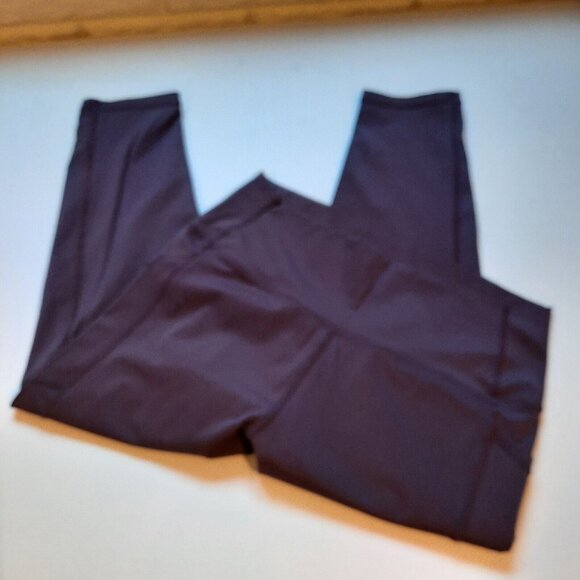 Zyia Leggings Womens 12 Wine Purple Brilliant High Rise Capri Pockets Active 20" - Picture 2 of 10